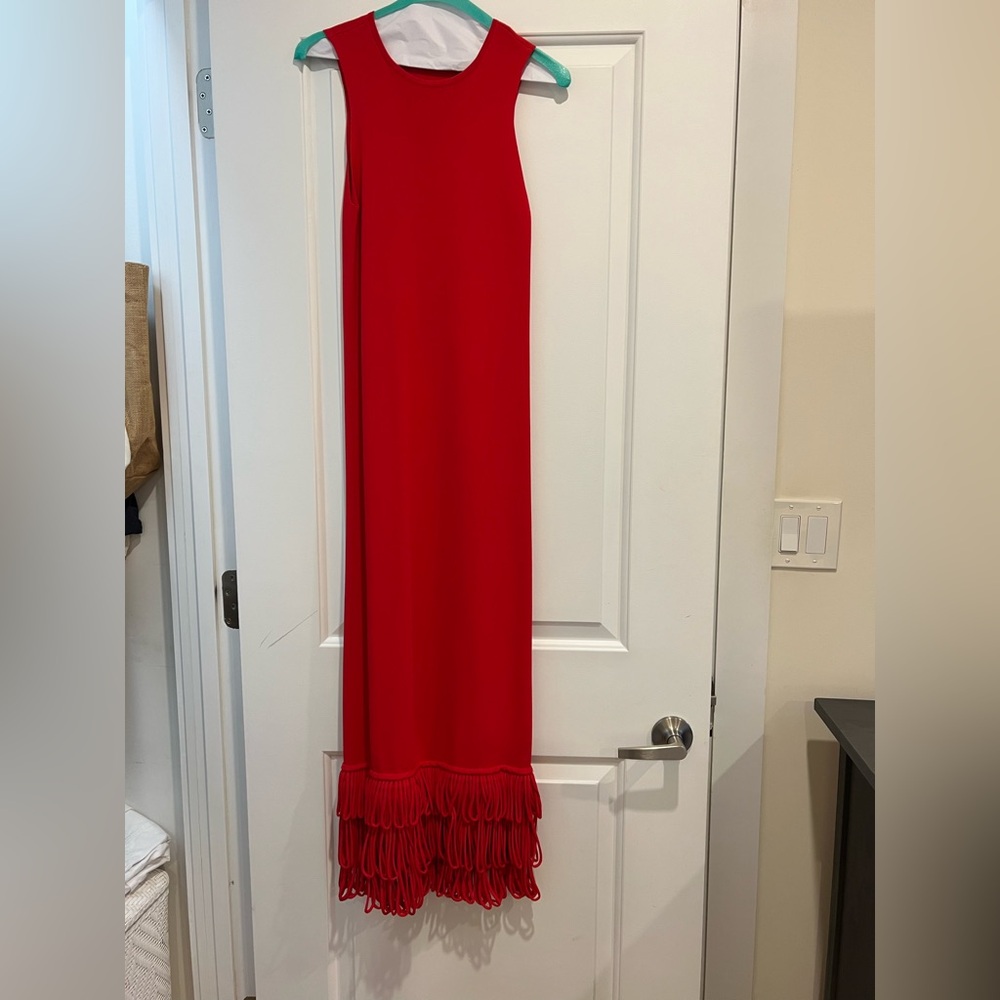 Simon Miller Vibrant Red Knit Fringe Dress